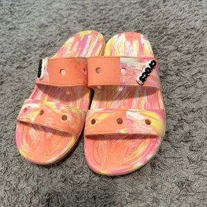 Crocs Unisex Adult Classic Tie Dye Two Strap Sandals Slide
